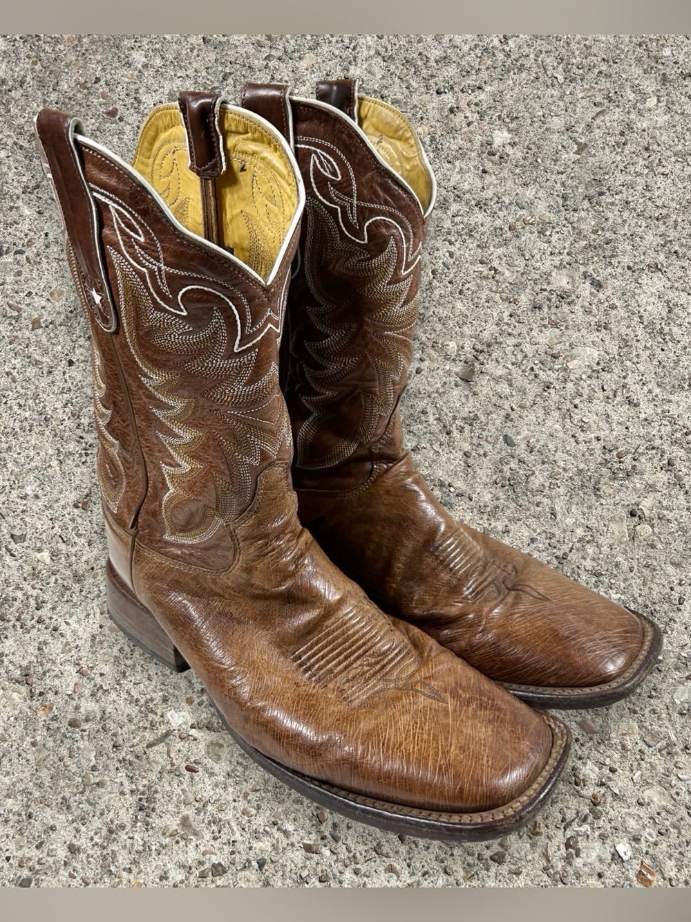 TONY LAMA Y2K smooth quill ostrich square toe western boots